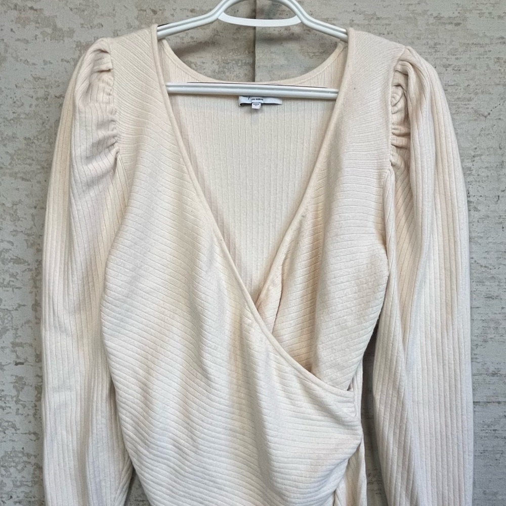 REVOLVE L'Academie Cream V-Neck Sweater - Picture 2 of 16